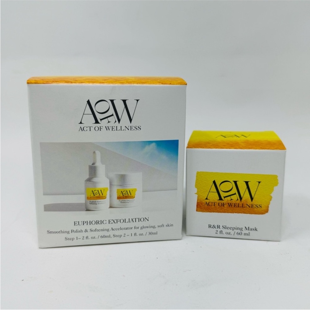 NIB 3pc Set Act of Wellness Euphoric Exfoliation Smoothing Accelerator/Mask